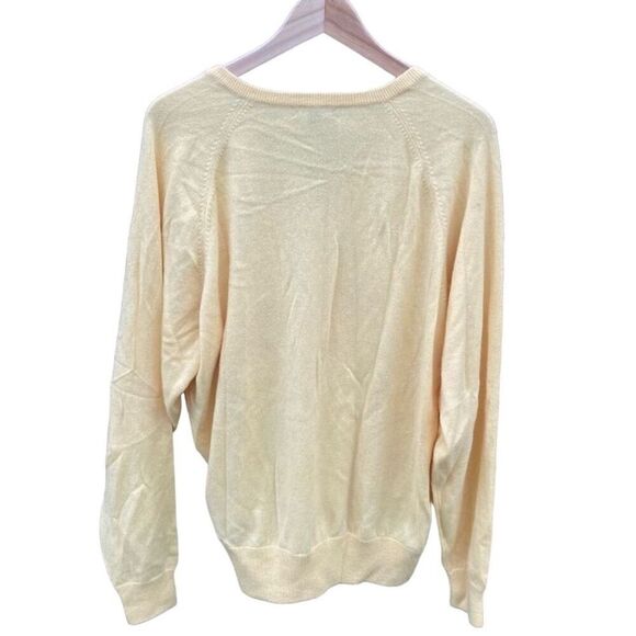 Peter Millar Men's Yellow Cashmere V-Neck Pullover Sweater Size L - Picture 2 of 6